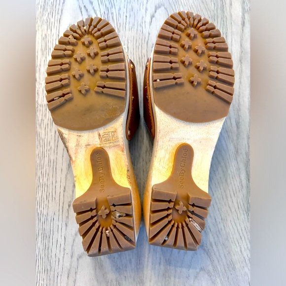 See By Chloé Viviane Buckled LeatherSlide Clog In Light Brown Size 38/7.5 - Picture 10 of 12